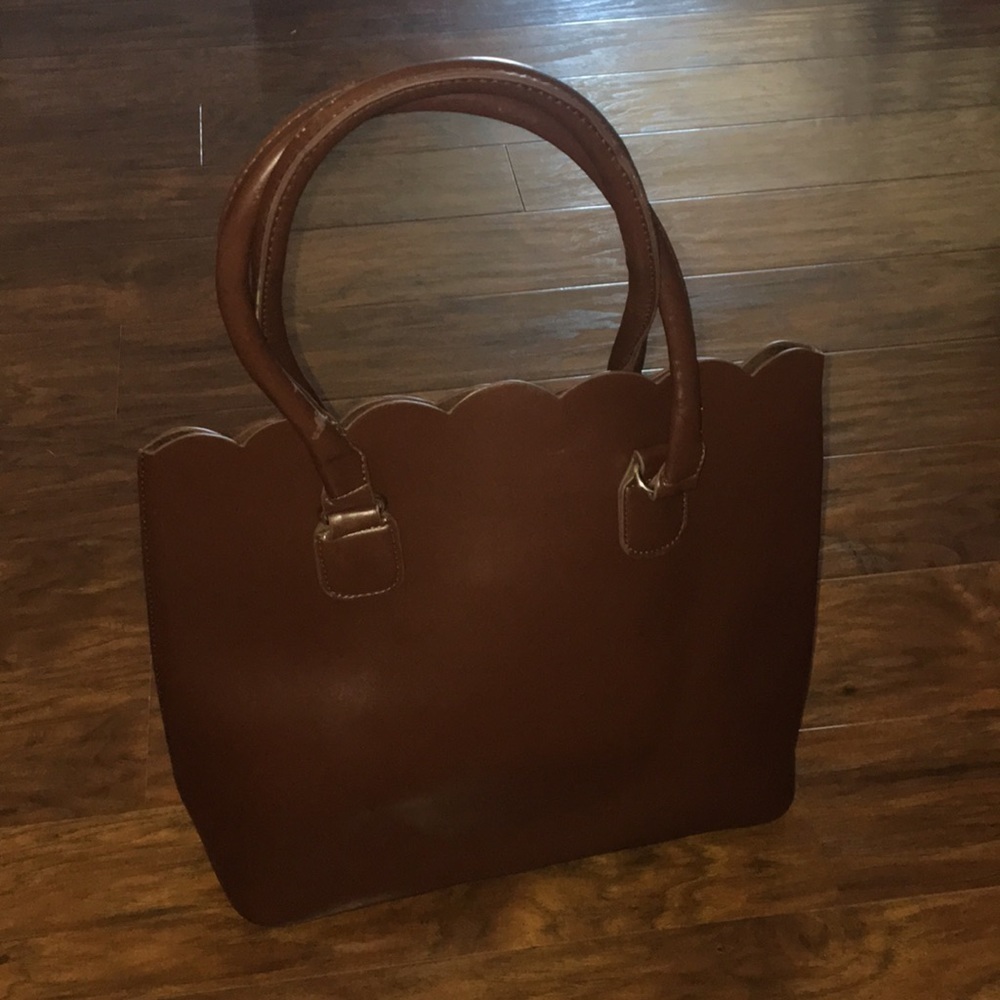 Brown Scalloped handbag